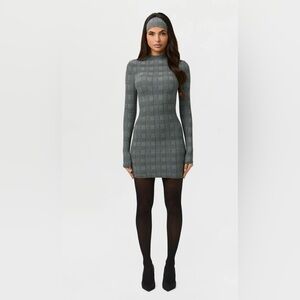 NAKED PRINT MINI DRESS HOUNDSTOOTH-PLAID